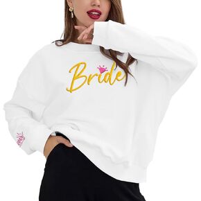 Embroidered Bride Sweatshirt for Women| Bride Pullover Embroidered Crewneck Sweater |Bride Anniversary Wedding