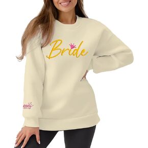 سويت شيرت عروس مطرز للنساء| بلوفر العروس سترة بياقة دائرية مطرزة | ذكرى زفاف العروس in Kuwait