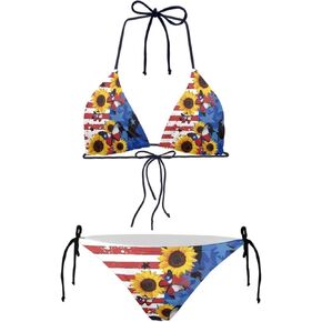 String Bikini V Neck Push Up Thong Bathing Suits 2 Piece Swimsuits Cut String Triangle Bikini Set Swimwear