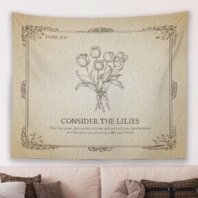 MNASAIOO Christian Floral Vintage Wall Tapestry Hanging for Bedroom, Rustic Boho Bible Verse Scripture Religious Tapestries Wall Hanging Decor Gifts for Women Living Room Home Prayer Room 50x60 inches