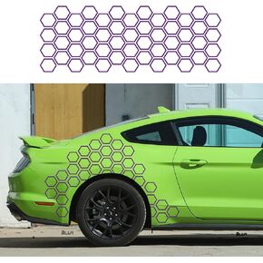 52 Grids Racing Honeycomb Graphic car Sticker Decoration Adjustment DIY Styling Waterproof Plaid Vinyl Decal car Side Body Door Hood Suitable for car SUV Pickup Truck Transporter (Purple)