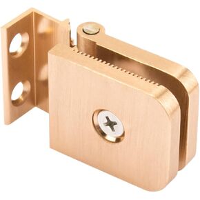 Glass Shower Door Hinges, Brushed Nickel Finish Mini Hinge Glass Door Mount Replacement for Residential 1/4 Inch Aluminum Framed-Glass Shower Doors Hardware Replacement Part