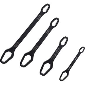 4 Pieces Universal Multifunctional Wrenches set Adjustable Double-head Torx Wrench Self-tightening Spanner Hand Tools for 3mm-22mm Nuts