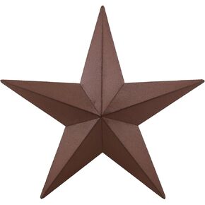 CWI Gifts Metal Barn Star - 18" Galvanized Hanging Star - Farmhouse Wall Decor - Burgundy - 1