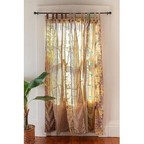 Indian Curtain Silk Curtain Theme Patchwork Sari Bohemian Gypsy Curtain Curtains (Pink)