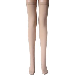 Medical Compression Thigh High Anti Embolism Stockings 15-20mmHg, for Edema, Varicose Veins, Swelling with Inspection Hole, Women & Men