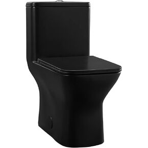 Swiss Madison SM-1T256 Carre One-Piece Toilet, Square Toilet, Dual-Flush Toilet 1.1/1.6 gpf, Modern Toilet, Toilets for Bathrooms, Matte White