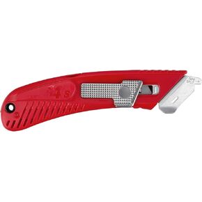 Pacific Handy Cutter S4SR Self-Retracting Safety Cutter with Fixed Metal Guard, Bladeless Tape Splitter, Steel Guard for Safety and Damage Protection, for Warehouse and In-Store Cutting, green