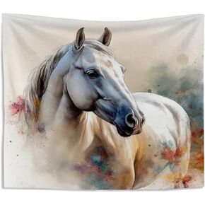 Knibeo Watercolor Horse Tapestry Wall Hanging, Western Tapestry, Horse Tapestry for Bedroom, Horse Wall Decor, Horse Blanket, Horse Decor for Girls Room, 50x60 Inch