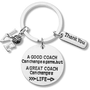 Infinity Collection Volleyball Coach Gift, Volleyball Coach Keychain, A Good Coach Can Change A Game But A Great Coach Can Change A Life Charm Coach Key chain for Men, Women