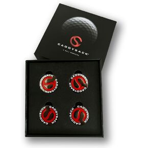 CADDYSACK Golf Ball Marker 4-Piece Set in Gift Box with Foam Insert - Fun and Unique Golf Gift for Tournaments and Special Occasions
