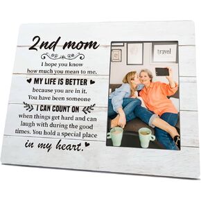 Thank You Gift, 4X6 Rustic Wooden Picture Frame, Record Photo Frame, Birthday Gift for Bonus Dad Mom, Step Parents Gift for Christmas Thanksgiving Valentines Day, Bonus Family Photo Gift