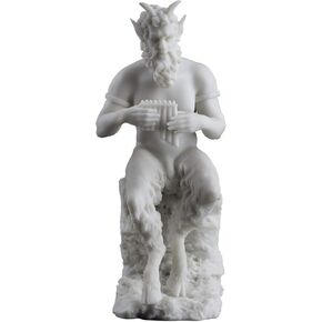 JFSM INC. Pan Playing Flute on Rock Statue - Greek God of The Wild and Nature