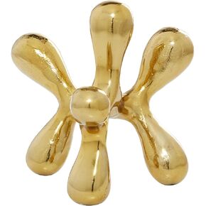 CosmoLiving by Cosmopolitan Aluminum Metal Abstract Decorative Sculpture Home Decor Statue, Accent Figurine 10" x 10" x 9", Gold