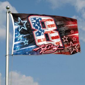 Autographed Checkered Racing Flag Kyle Busch #8 Flag Banner 3x5Feet for Car Fans with Brass Grommets