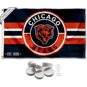 Chicago Bears Patch Button Banner and Tapestry Wall Tack Pads