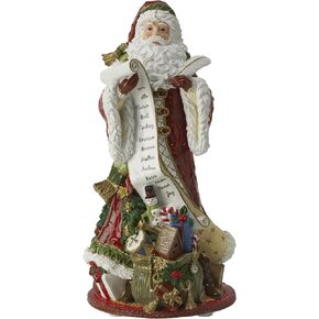 Fitz and Floyd Holiday Home Santa Musical Ceramic Figurine, 10.75 inch, Red