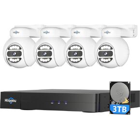 [4K HD+Color Night Vision] Hiseeu PoE Security Camera System, Home Security System w/ 8 MP PoE Cameras, 121°Wide Angle, Human Vehicle Detect, 2 Way Audio, 16ch NVR for Home Surveillance Indoor&Outdoor