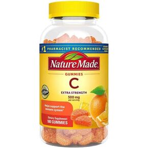 Nature Mades Extra Strength Vitamin C 500mg, 180 Adult Gummies Bundle - Gluten Free Adult Multi & Letter Vitamins Herbals & Dietary Supplements for Health