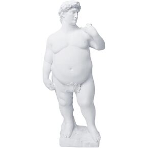 Toyvian Household Decor Roman Statues Resin David Statue Masterpiece David Statues Greek Statue of David David Statue Decor Fat David Sculpture Draw Plaster Statue Table Topper