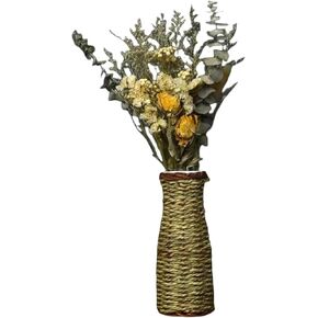 Rural Farmhouse Grass Vine, Hand Woven Bohemian Plastic vase, Grass Vine Weaving, Primitive Texture, Very Suitable for Living Room and Study Decoration
