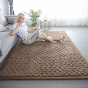 Lyfreen Geometric Area Rug for Bedroom, 4x6 Feet Memory Foam Rugs for Living Room, 0.78Inch Thick Fluffy Rug Bedside Room Decor for Family Girls Kids Baby Play Mats for Floor,Purple