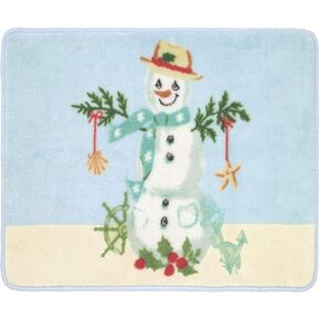 Avanti Linens - Bath Mat, Cotton Bath Rug with Non-Slip Backing, Christmas Decorations (Coastal Snowman Collection, 20" x 30")