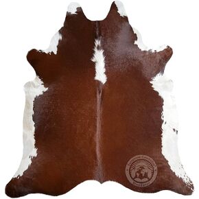 Sunshine Cowhides 100% Genuine Hereford Red Brown and White Cowhide Rug - Modern Style Animal Skin Rug & Floor Carpet for Living Room, Bedroom, Kitchen & More - Extra Large (6x7-8 Ft.)