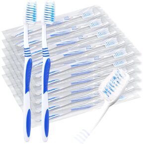 50 Prepasted Disposable Toothbrushes Individually Wrapped Pre Pasted Toothbrushes Soft Bristle Travel Tooth Brush Single Use Wrapped for Hotel, Camping, Travel and Gift for The Homeless