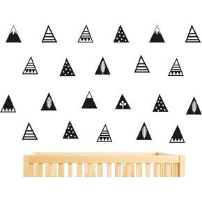 Mountain Wall Decals,8 Different Pattern,Removable Vinyl Wall Stickers for Baby Kids Boy Girl Bedroom Nursery Decor A16 (Black)