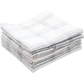 Ritz 100% Cotton 12-inch x 12-inch Kitchen Dish Towel, Gentle Cleaning Wash Cloth with Poly Scour Side, Blue/Green, 5-Pack