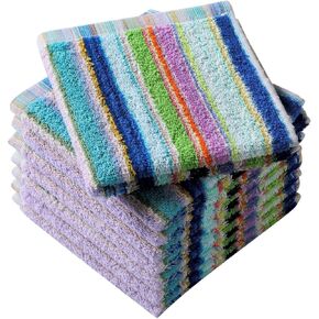 Oeleky Kitchen Dishcloths for Washing Dishes, Ultra Absorbent Dish Rags, Cotton Cleaning Cloths Pack of 8, 12x12 Inches