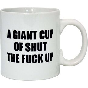 Island Dogs A Giant Cup of Shut The Fck Up Large Novelty Coffee Mug - Stylish For Your Kitchen - Cool Coffee Mug That Makes a Great Gift for Friends, Family, Co-Workers