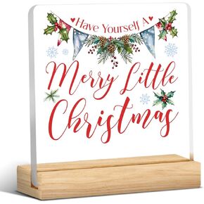 Christmas Decor Christmas Sign Christmas Ghost Desk Decor Gifts Have Yourself A Merry Spooky Little Christmas Acrylic Sign Christmas Decorations for Home Office Desk 4 x 4 inch