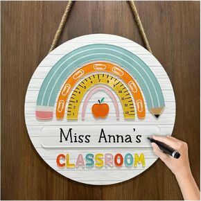 Hyturtle 3D Personalized Welcome Door Sign for Classroom - Custom Teacher Name Sign, Classroom Door Sign, Back To School Decoration, Teacher Signs for Classroom, Teacher Appreciation Gifts in Kuwait