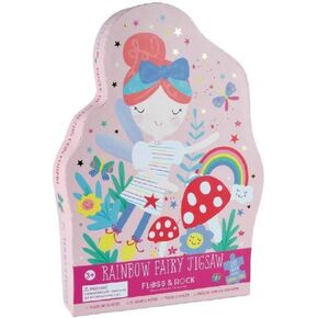 Floss & Rock 42P6331 Fairy Shaped Rainbow Fairy Jigsaw with Shaped Box, 20-Piece Set