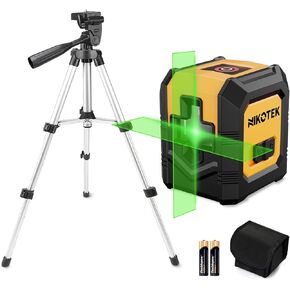 Laser Level Self-Leveling Green Beam Horizontal and Vertical Cross-Line Laser for Home Decoration Carrying Pouch, Battery Included
