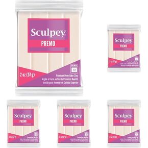 Sculpey Premo Polymer Oven-Bake Clay, Alizarin Crimson Hue, Non Toxic, 2 oz. bar, Great for jewelry making, holiday, DIY, mixed media and home décor projects