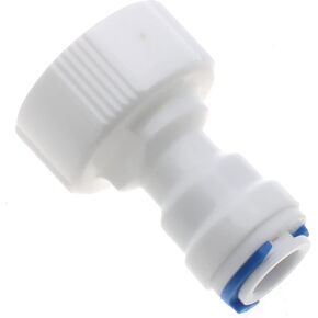 FDXGYH 2 Pcs Straight NPT Thread Adapter Plastic Push Fit Quick Connect White RO Fittings 3/4" FNPT to 3/8" Tube OD Hose Adapter for Water Purifier