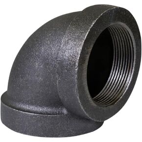 CTF4H 2" Cast Iron Threaded 90 Degree Street Elbow for Industrial Piping or DIY Projects with Black Finish