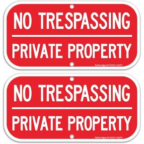 (4 Pack) No Trespassing Sign Private Property Sign, Reflective .40 Rust Free Aluminum 12 x 6 Inches, UV Protected, Weather Resistant, Waterproof, Durable Ink，Easy to Mount