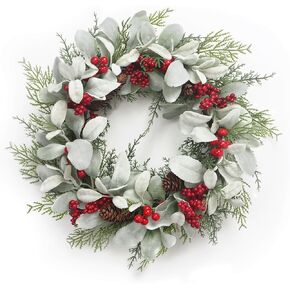 Kmise 26" Fall Wreaths for Front Door, Glamorous Rose Wreaths with Hydrangea Dahlia for Indoor and Outdoor Home Harvest Thanksgiving Décor