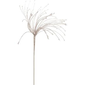 Creative Co-Op Metal and Glass Beaded Spray Decor, Silver