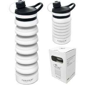 Collapsible Water Bottle for Outdoor, Travel, Gym, Sports Water Bottle with Leak Proof Screw Cap, Silicone Water Bottle, BPA Free, 28 oz/ 800ml