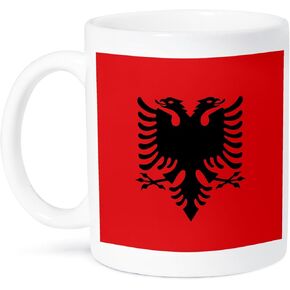 3dRose Flag of Albania Mug, 11 oz, Black