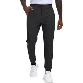 JWM 31"/33"/35" Inseam Mens Tall Joggers Sweatpants 3 Zipper Pockets Lightweight Athletic Workout Gym Long Tapered Track Pant