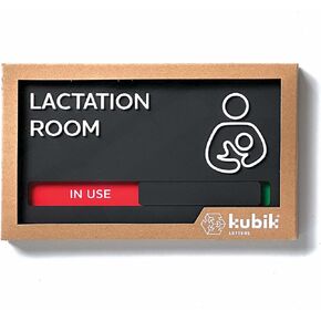 Kubik Letters Premium Lactation Room Sign with Slider for Dual Messages Room Status (AVAILABLE or IN USE)