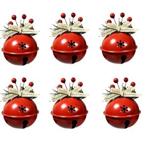 18 PCS Christmas Jingle Bells Ornaments in Red White Green,Christmas Tree Bells Pendant,Christmas Holiday Party Supplies for Christmas Tree Decor,Wreath,Window Memorial Ornament(Bell-Mix)