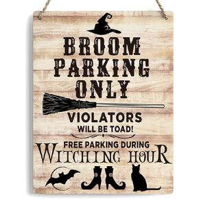 Halloween Haunted House Signs For Front Door, Vintage Halloween Decoration, Halloween Welcome Signs Indoor Outdoor, Wall Decor Hanging Farmhouse Sign, Set Of 1 Wooden Sign With Rope - G09