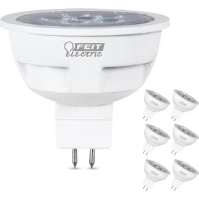 Feit Electric LED MR16 Bulb, 50W Equivalent, GU5.3 Bi-Pin Base, Non-Dimmable, 550 Lumens, 3000K Warm White, Track Light Bulbs for Landscaping, 22-Year Lifetime, BPLVEXN/830CA/6, 6 Pack